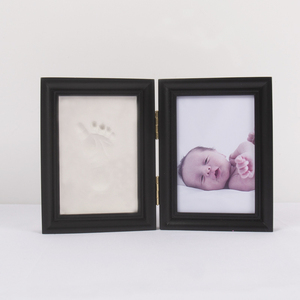 Cadre photo en bois massif imperméable pour empreintes de mains <span class=keywords><strong>et</strong></span> de pieds de bébé, décoration de table moderne pour la maison, souvenir de l'âge d'un an - Product Image 1