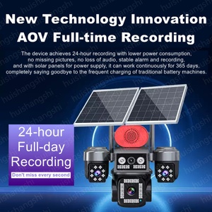 AOV Four Lens 20MP 10K HD Outdoor Solar Surveillance Bullet Camera 360 PTZ IP CCTV Wireless Solar 4G Sim Card Camera <b>Security</b> - Product Image 3