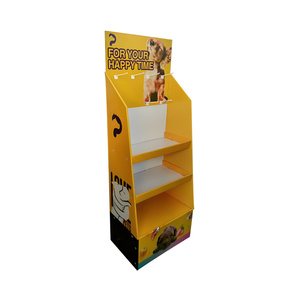 Estante de exhibición de cartón corrugado plegable respetuoso con el medio ambiente creativo de alta resistencia para mascotas, laminación brillante para supermercado, piso de tienda de mascotas - Product Image 5