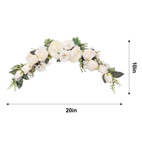 Arche de fleurs artificielles de luxe pour mariage, composition florale de roses blanches pour toile de fond de mariage et décoration de fête