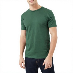 Camiseta de Manga Corta para Hombre, Corte Regular, Color Verde Sólido, Cuello Redondo, Estampado Casual, Secado Rápido - Product Image 3