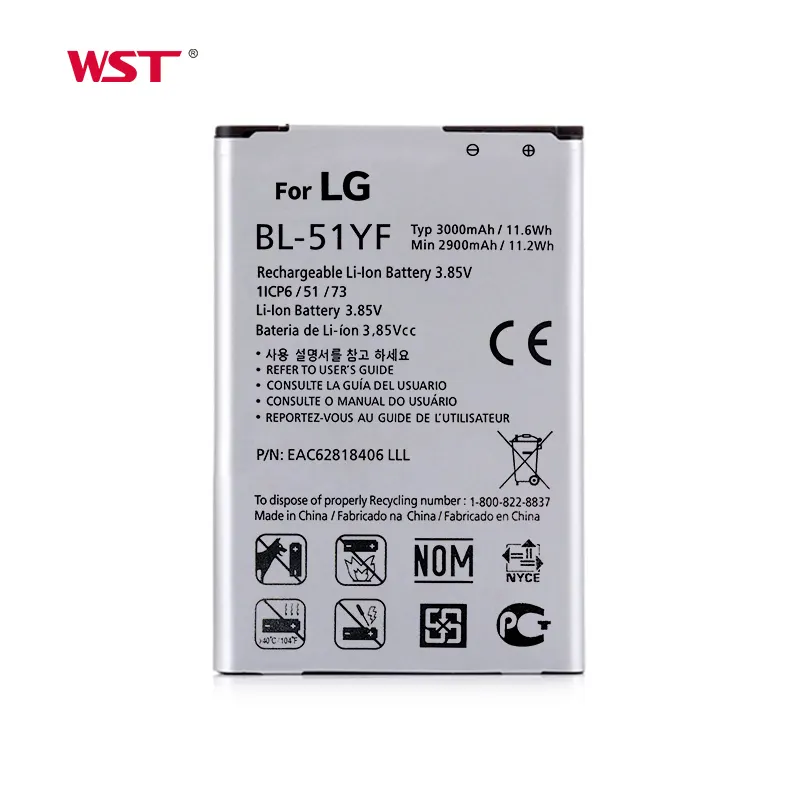 Shenzhen manufacture 2900mah original mobile phone BL-51YF battery for LG G4