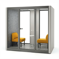 Cabina Modular de Reducción de Ruido de Aluminio, Insonorización Unidireccional, Diseño Moderno para Uso en Interiores, Hogar, Oficina, Hotel, Edificio de Oficinas