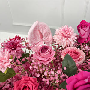 ดอกกุหลาบผ้าไหมสีชมพูสดแบบสั่งทำพิเศษสำหรับตกแต่งงานแต่งงานในฤดูใบไม้ร่วง - Product Image 3