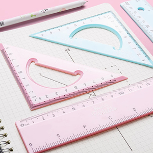 Ensemble de 4 règles en plastique transparent colorées de 20 cm pour les élèves, outils de mesure <span class=keywords><strong>math</strong></span>ématiques, papeterie scolaire - Product Image 5