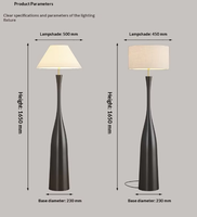 Lampe sur pied minimaliste de style médiéval en forme de champignon, lumière LED, abat-jour en tissu, interrupteur au pied, pour chambre à coucher, salon, maison d'hôtes