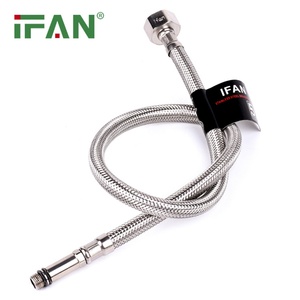 Raccord <span class=keywords><strong>de</strong></span> tuyau en acier inoxydable IFAN, tuyau <span class=keywords><strong>flexible</strong></span> tressé 1/2"-1", tuyau d'eau tressé 30-60cm, mâle-<span class=keywords><strong>femelle</strong></span> - Product Image 3