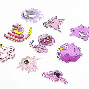 2024 Neuankömmling lila Farbe Ei Schlange Tier Cartoon Twill Patch angepasst Eisen auf Stickerei Patches für Kleidung