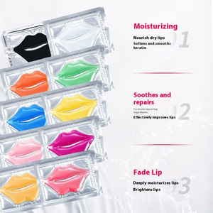 Máscaras de <span class=keywords><strong>labios</strong></span> hidratantes veganas personalizables con logotipo OEM, forma de hoja de etiqueta privada para uso facial, almohadilla de parche labial - Product Image 5