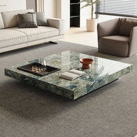 Italienische quadratische Form kreativer Couch tisch Luxus moderner Marmor Schiefer quadratischer Eck tisch Beistell tisch für Wohnzimmer