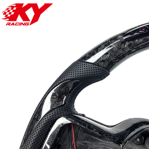 พวงมาลัยกีฬาแบบ LED RPM หุ้มหนังสีดำคาร์บอนไฟเบอร์ฟอร์จแบบกำหนดเองสำหรับ Ford Raptor F150 F-150 XLT STX Raptor ปี 2019-2025 - Product Image 2