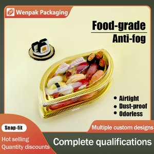 Plateau de cuisson <span class=keywords><strong>jetable</strong></span> en <span class=keywords><strong>plastique</strong></span> PET de qualité <span class=keywords><strong>alimentaire</strong></span>, design feuille de saule dorée, écologique, pour pâtisseries et gâteaux, vente en gros - Product Image 3