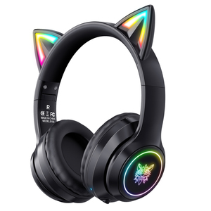 <span class=keywords><strong>ONIKUMA</strong></span>-auriculares inalámbricos <span class=keywords><strong>B90</strong></span> con Bluetooth 5,0, dispositivo de audio con orejas de gato RGB y micrófono - Product Image 1