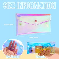 Vente en gros PVC transparent, rangement pour boutons-pression, étui à crayons pour étudiants, porte-sac de papeterie simple, pochettes à crayons pour filles