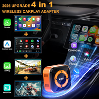 Adaptateur Carplay Android Auto 4 en 1, convertisseur USB-C sans fil, boîte de conversion sans fil, dongle Mirrorlink, adaptateur Airplay orange pour voiture