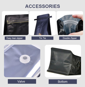 Bolsa Personalizada Tipo Stand-Up con Cierre Resellable, Forro de Aluminio, Fondo Plano Mate y Válvula de Desgasificación Unidireccional para Granos de Café - Product Image 4
