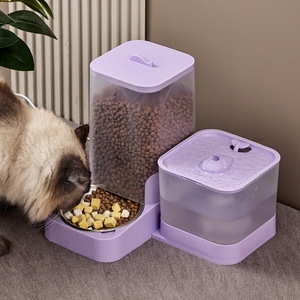 Bol automatique pour nourriture pour chats et chiens avec distributeur d'eau, grande capacité, circulation automatique et fonction d'alimentation programmée. - Product Image 1