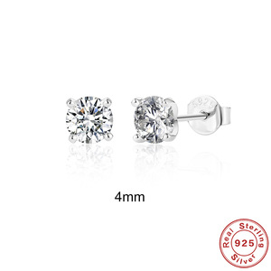 1 Karaat 2 Karaat Meerdere Maten S925 Puur Zilver Rhodium Plating 4 Klauwen Moissanite Studs - Product Image 6