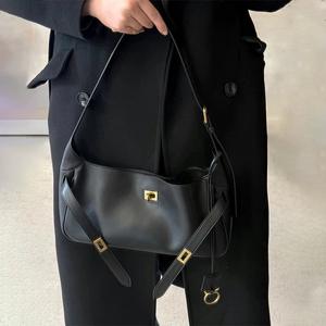 Bolsos de Moda para Mujer, Bolsos de Mano de Cuero Genuino con Forro, Bolsos de Lujo con una Sola Correa y Decoración de Letras para Dama - Product Image 1