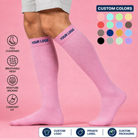 Chaussettes de compression personnalisées avec logo, vente en gros, chaussettes de soutien montantes, chaussettes de sport athlétiques personnalisées pour femmes et hommes