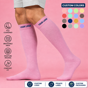 Chaussettes de compression personnalisées avec logo, vente en gros, chaussettes de soutien montantes, chaussettes de sport athlétiques personnalisées pour femmes et hommes - Product Image 1