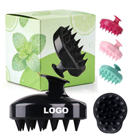 Brosse de massage du cuir chevelu personnalisable avec logo, exfoliant pour la croissance des cheveux, brosse à cheveux à poils doux pour apaiser les pellicules et le confort, brosse à shampoing