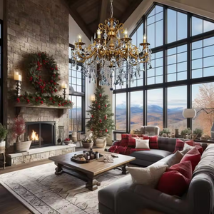 Lámpara Colgante de Estilo Retro para Restaurante o Boda, Bronce Dorado, Estilo María Teresa, Gran Candelabro de Cristal Dorado - Product Image 4