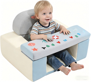 เก้าอี้เสริมกิจกรรมสำหรับเด็กเล็กพร้อมเบาะโฟมสำหรับโต๊ะอาหารหรือเก้าอี้  หมอนรองนั่งสำหรับเด็กเพื่อการเล่นและการเรียนรู้ - Product Image 1