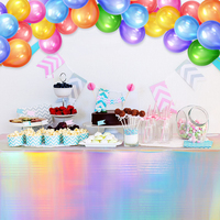 Nappes en plastique irisées personnalisées, housses de table laser pour fête de fille, mariage, discothèque, danse, anniversaire, fête de vacances, fête de sirène