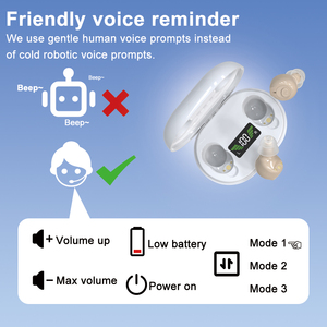 Groothandel CIC Hoortoestellen 16 Kanalen Spraakbericht Digitaal Display Oplaadhoes Fabrieks Oplaadbare Hoortoestellen - Product Image 2