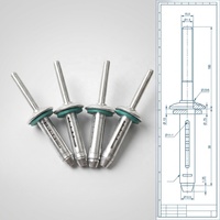 Rivets à tête bombée en aluminium DIN Standard RV6605 5.2/6.4/7.5 Bulbex Tri-Luk avec rondelle en caoutchouc