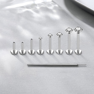 <span class=keywords><strong>Pendiente</strong></span> plano Gaby G23 de titanio sin rosca para tragus, labret, cartílago, labio, <span class=keywords><strong>medusa</strong></span>, concha, joyería de piercing para mujer - Product Image 3