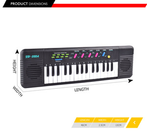 Enfants instruments de musique jouet 32 touches 2 voix 8-12 musique sélectionnée en plastique noir piano clavier - Product Image 5