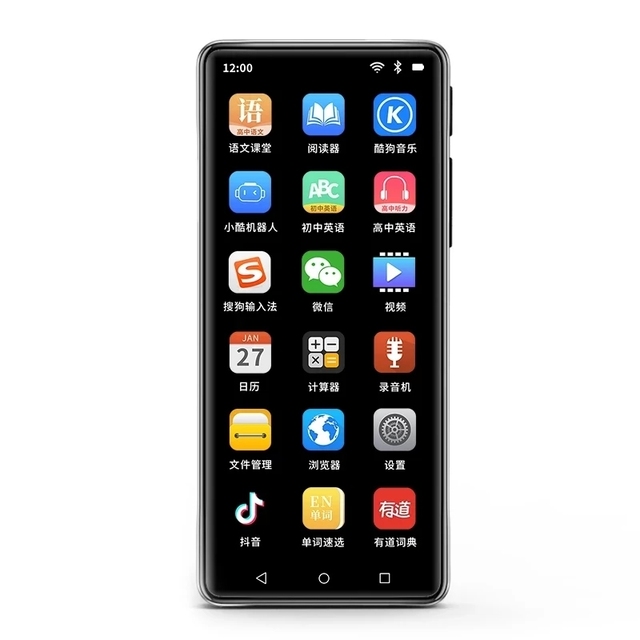 M200 Android Wifi Mini BT MP3 Player 16gb Clip Mini with Screen Support FM Recording E-Book Clock Recorder