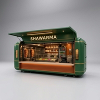 Kiosque mobile de restauration pour zones touristiques, kiosque de vente ambulante personnalisé, remorque alimentaire polyvalente, structure en aluminium et acier inoxydable, résistante à la rouille