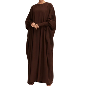 O Hals Übergröße Smocked Sleeve Kaftan Frauen Muslimische Kleidung Frauen Kleid Stil Türkei - Product Image 6