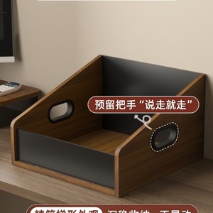 Wooden Vinyl Record Holder Solid Wood Storage <b>Box</b> For <b>Books</b> And Files With Handle - Product Image 5
