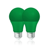 Ampoule LED A19 6W haute luminosité en aluminium, couleur verte, pour décoration résidentielle de Noël et de fêtes