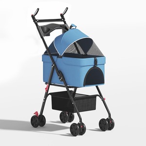 Foldable Lightweight Pet Stroller Small <b>Dogs</b> Portable Travel Trolley with Removable Carrier Bag for Outdoor Walking - Product Image 5