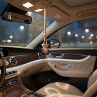 Diffuseur de parfum de luxe en verre suspendu pour voiture avec bouchon en bois de hêtre, diffuseur de parfum liquide pour rétroviseur - Sans