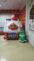 7ft Santa Outhouse Décorations gonflables personnalisées éclairées Yard Festival gonflable Décoratif extérieur Décorations de vacances du Père Noël