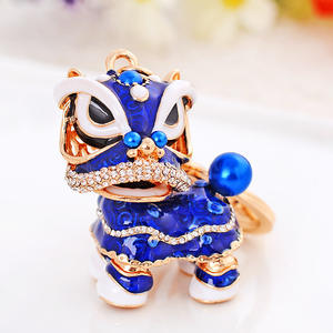 Vente en gros Tête Rotative Mini Lion Danse Porte-clés Lucky Water Diamond Porte-clés - Product Image 6