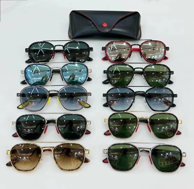 High Quality Round Frame Designer Shades Sunglasses Brands Retro Metal Luxury Eyewear Women Men Polarized Sunglasses
