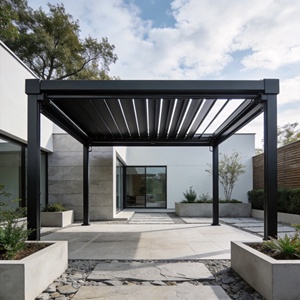 Pergola en aluminium personnalisée pour <span class=keywords><strong>location</strong></span>, arrivée 2026, <span class=keywords><strong>avec</strong></span> matériaux économiques pour patio d'appartement étudiant - Product Image 1