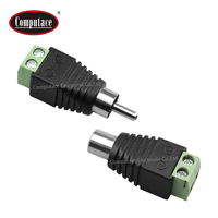 Connecteur d'alimentation RCA femelle à bornes à vis 12V 5A en laiton nickelé, adaptateur de prise de câble noir, vente en gros, nouveau