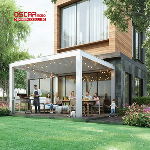 Pergola de jardin en aluminium pour <span class=keywords><strong>spa</strong></span>, avec couverture filtrante, auvent solaire métallique et éclairage LED RGB, pour extérieur et bord de piscine - Product Image 1