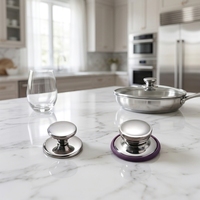 Bouton de couvercle de cuisine en acier inoxydable, résistant à la chaleur, antidérapant, ergonomique, écologique et compatible four