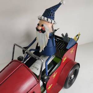 Soporte para Botellas de Vino de Hierro con Temática Navideña SYL, Coche Descapotable Retro con <span class=keywords><strong>Santa</strong></span> Claus al Volante, Estante de Metal para Vino para Decoración del Hogar y <span class=keywords><strong>Bar</strong></span> - Product Image 4