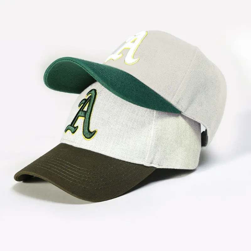 Custom baseball cap 3D embroidery logo 6 Panel Cap Adjustable Strap Retro Two Tone Baseball Cap Dad hat 100% cotton