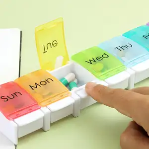 Cute Travel Portable Pill Box 7 Days Weekly Pill Box Organizer With Unique Spring Assisted Open Design
